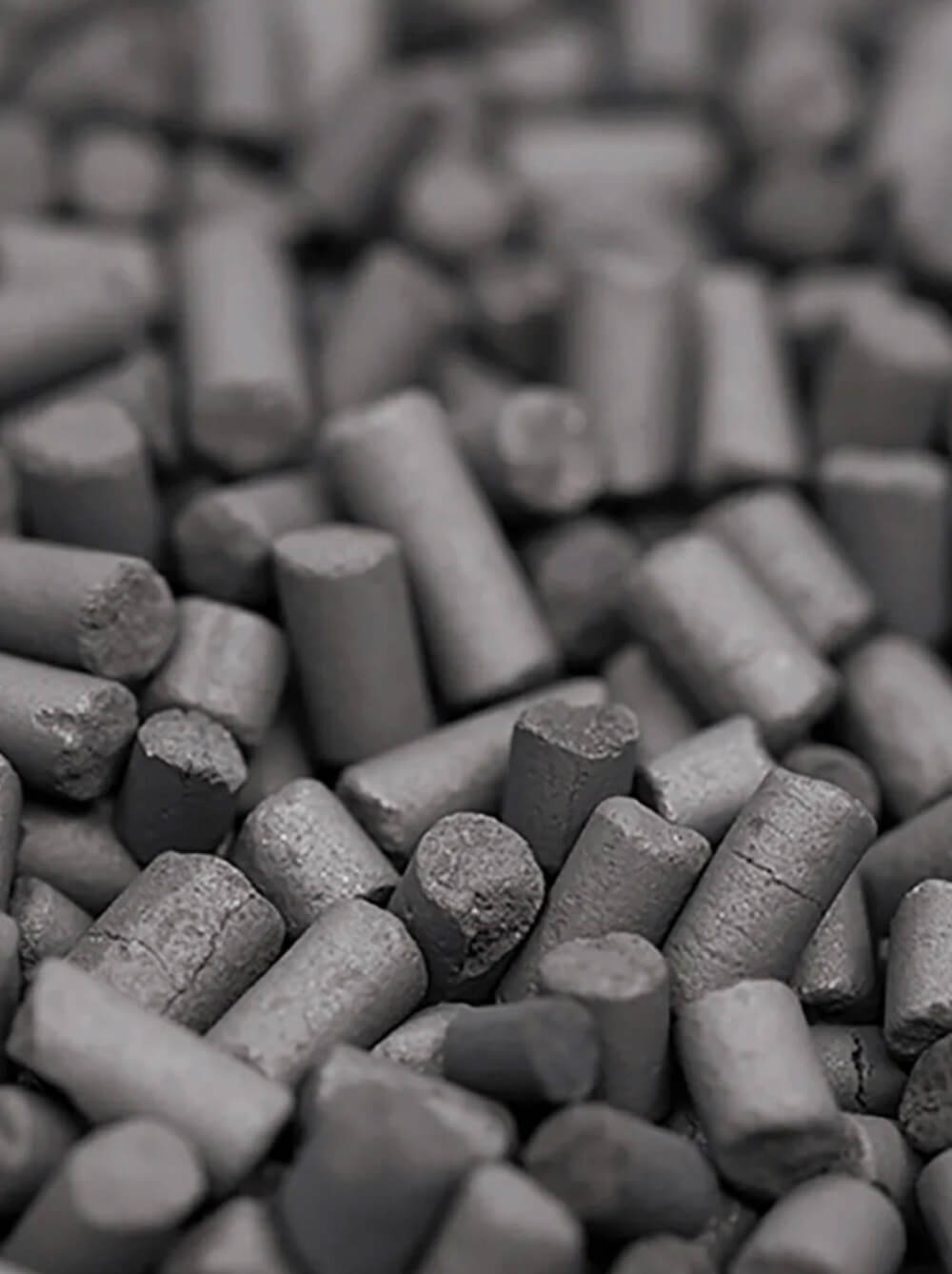 Photo shows carbon pellets used in water purification. This is a poential market for Ekona's carbon black.